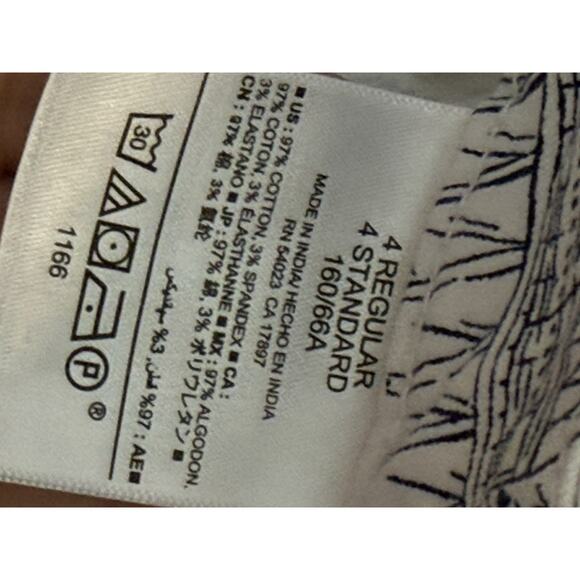 Old Navy Pixie Chinos Women’s Size 4 Scenic Pattern White And‎ Blue Cotton Blend - Picture 7 of 10